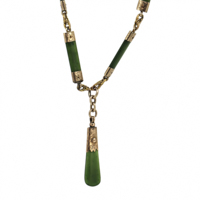 9K Yellow and Green Stone Antique Necklace. Total item weight 31.95g. Condition: Pre-owned.

Insurance Valuation Provided by Vendor: $0.00
LE-628