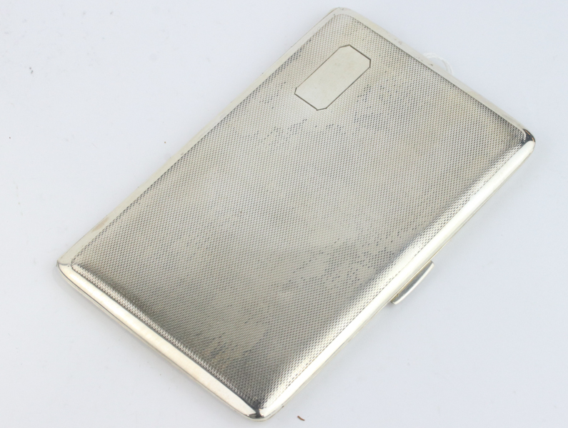 A Single Sterling Silver Cigarette Case Made In England