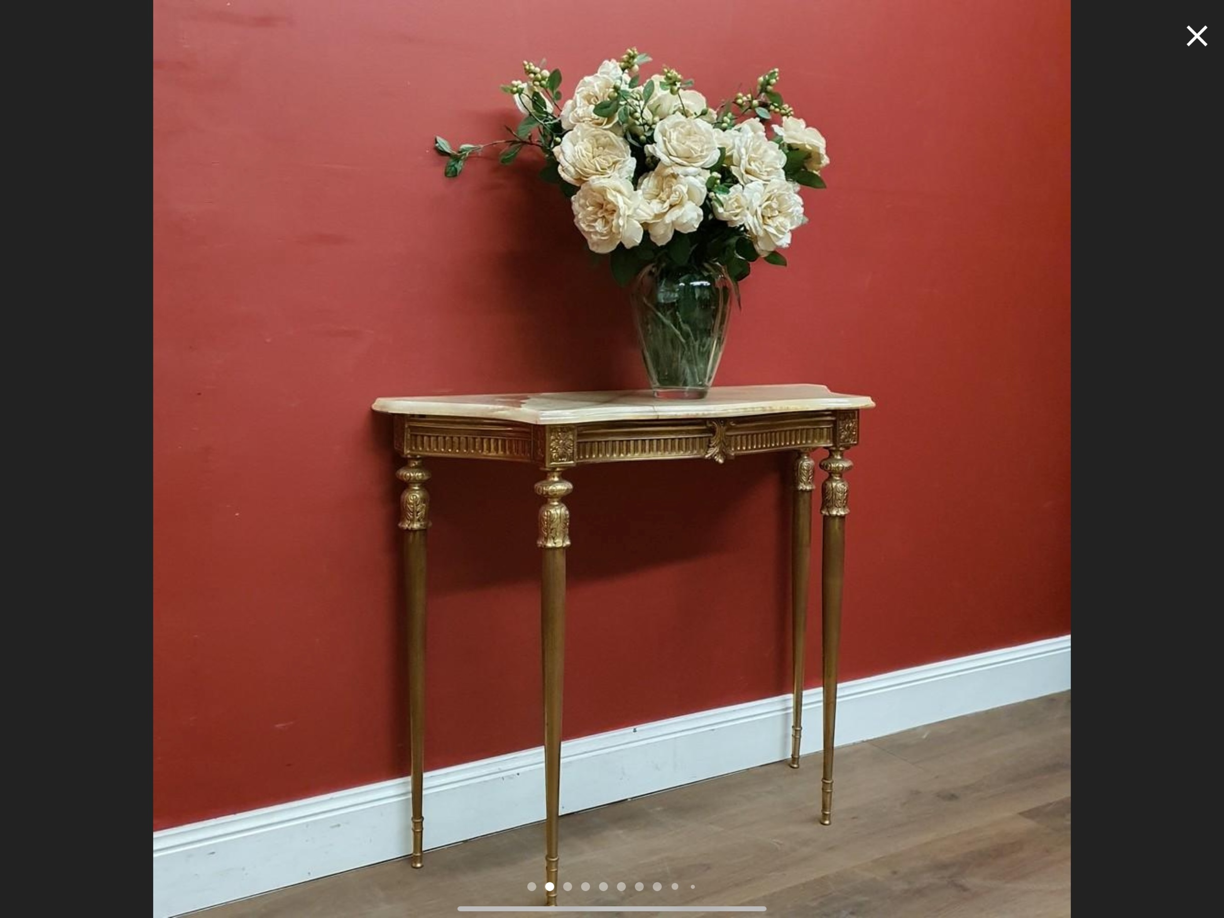 Hall table - Florentine Italian marble and gilt brass