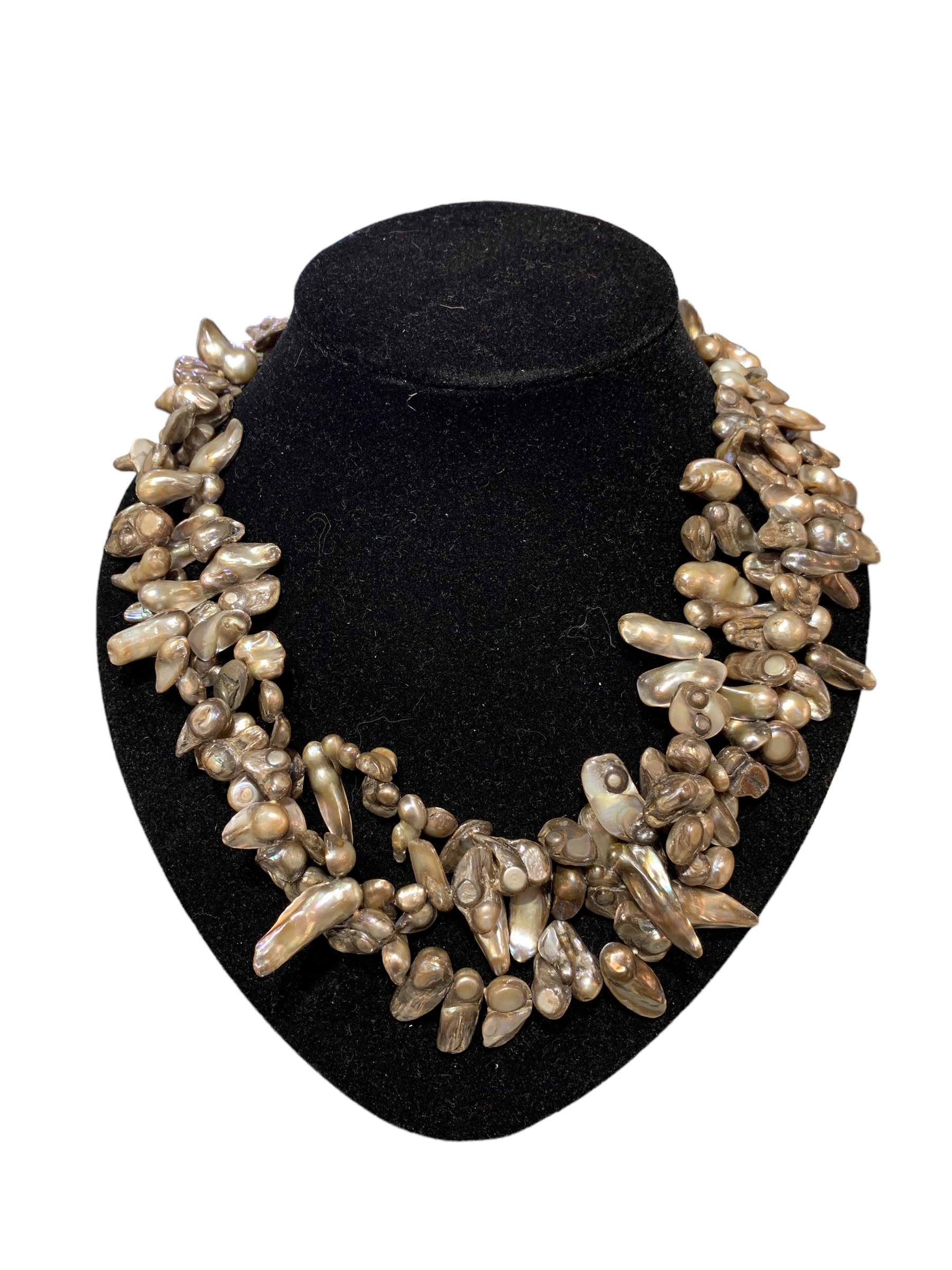 Multi-strand Statement Pearl Necklace