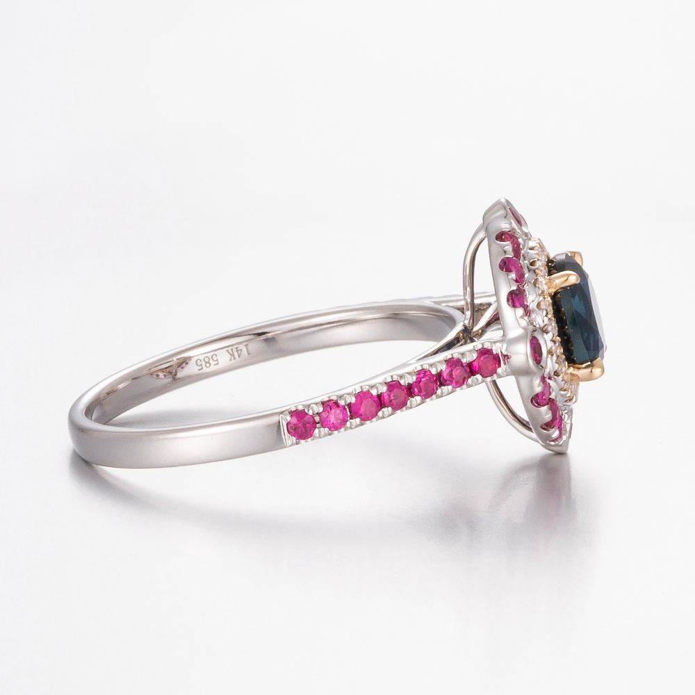 Buy Now Store 14CT White Gold Australian Sapphire, Diamond and Ruby